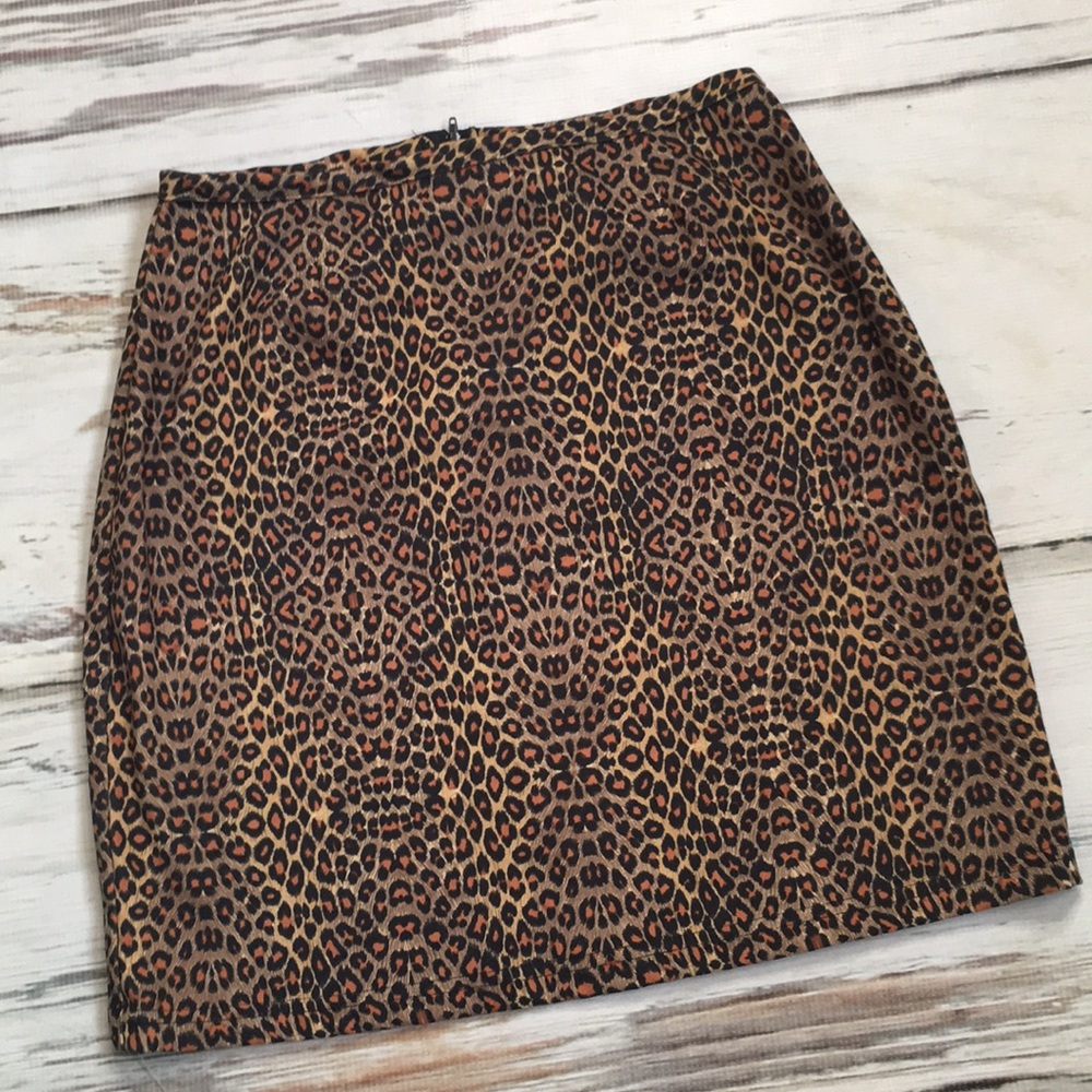 Great American Sportswear Animal Cheetah Print Pencil Skirt Brown Black Size 11